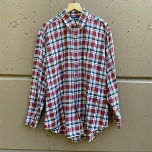 Ralph Lauren Mens Plaid Button Down Shirt Size Large